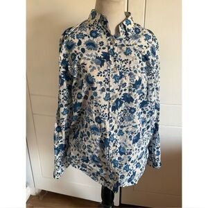 Vintage Polo Ralph Lauren Button Down Shirt Blue White Fits Women’s medium